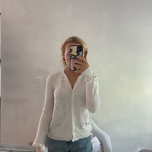 Ann Taylor cardigan with rhinestones